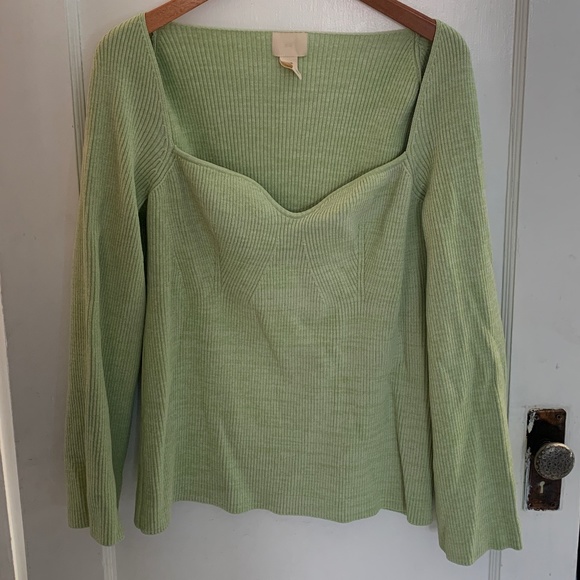 NEW NEVER WORN! NO LONGER ON H&M CA SITE! Rib-knit sweater w/ sweetheart neck - Picture 2 of 10